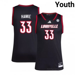 Louisville Cardinals Will Hanke #33 Black Youth Basketball Jersey | NCAA Licensed Stitch Replica 576qT5T1